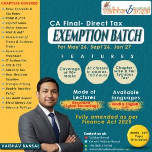 CA FINAL - DT Exam Oriented Batch (EOB) May 26 , Sep 26 and Jan 27