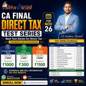 CA Final Direct Tax Test Series Nov 2026